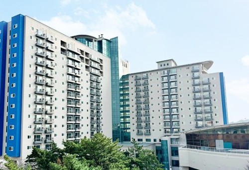 한화리조트 대천 파로스 산토리니풍 외관 전경